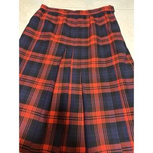 Aljean -Sz 12 Gorgeous Womens‎ Red Blue Green Plaid Pleated Full Skirt